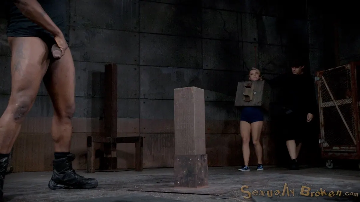 Insex 'Blue eyed blonde Alina West bolted into a wooden box and roughly fucked by BBC, drooling deepthroat!' starring Alina West (Photo 3)